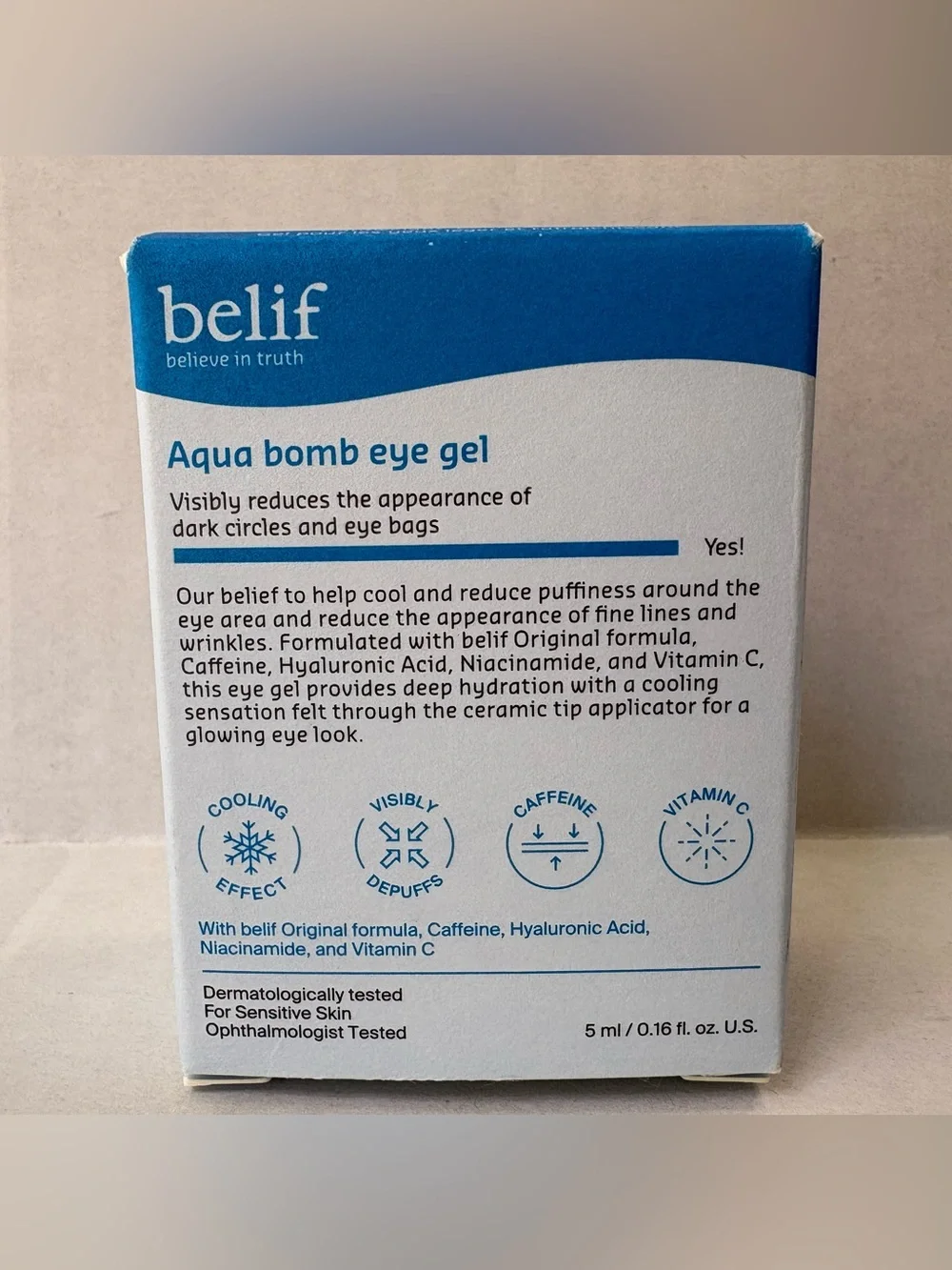 belif Moisturizing Eye Bomb with Peptide and Ceramide